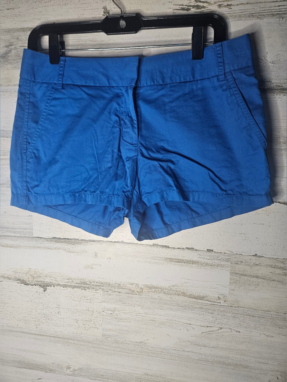 J Crew Chino Shorts Cobalt Blue 100% Cotton Womens Size 4 Coastal EUC